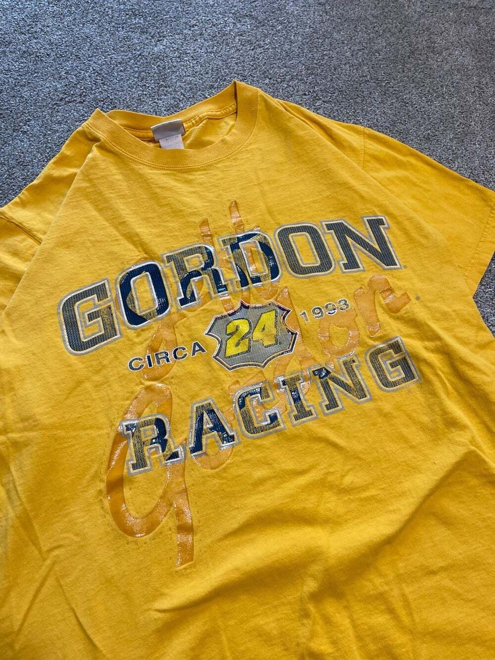 Chase Authentics Jeff Gordon Racing Circa 1993 NASCAR Yellow T-Shirt Size 2XL